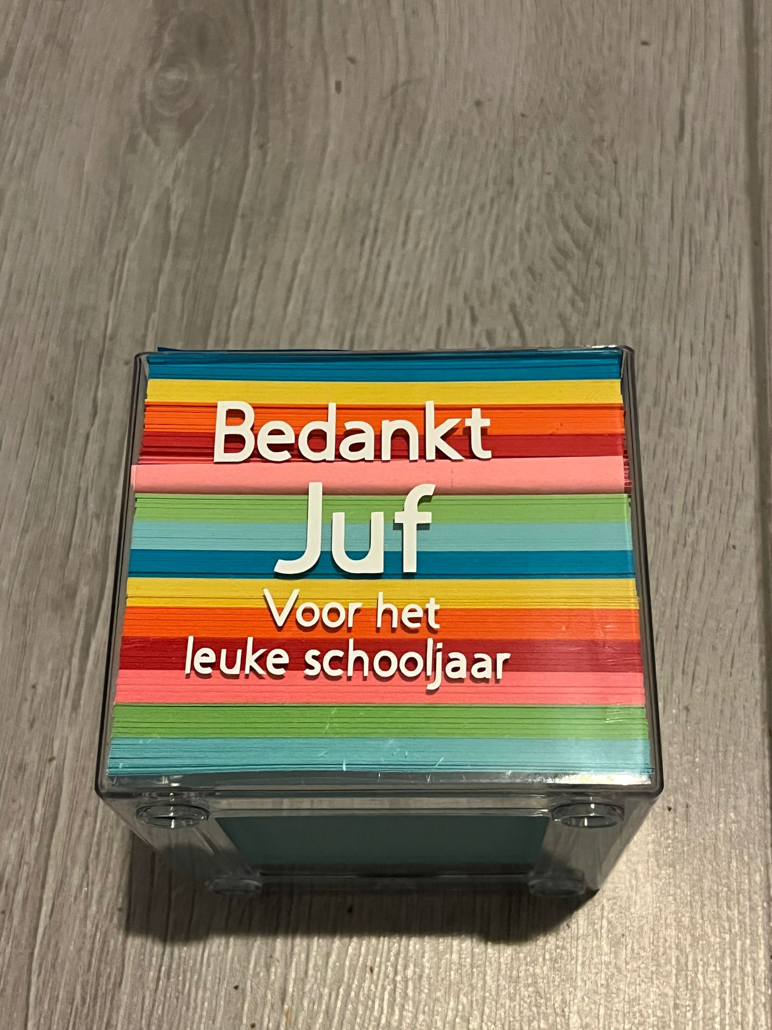 Bedankt juf of meester memoblok