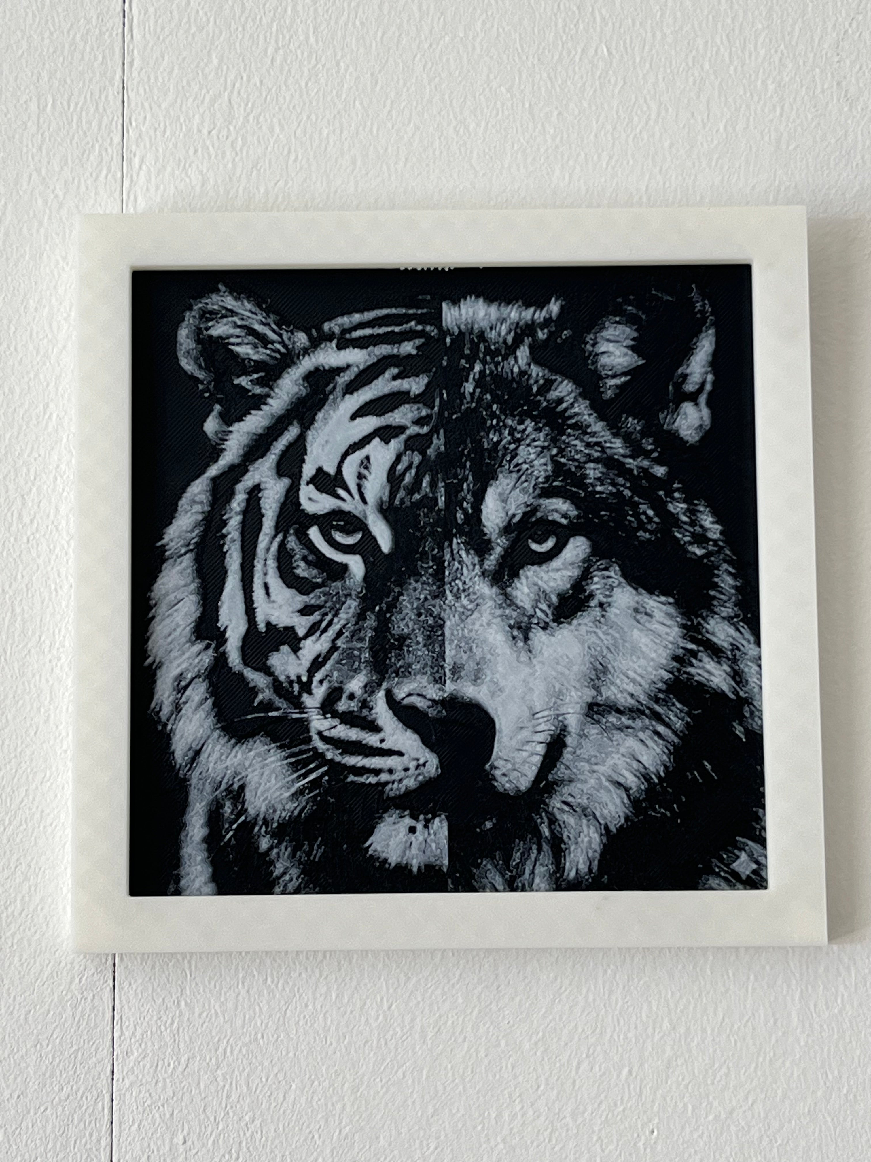 Tijger/wolf 3d schilderij